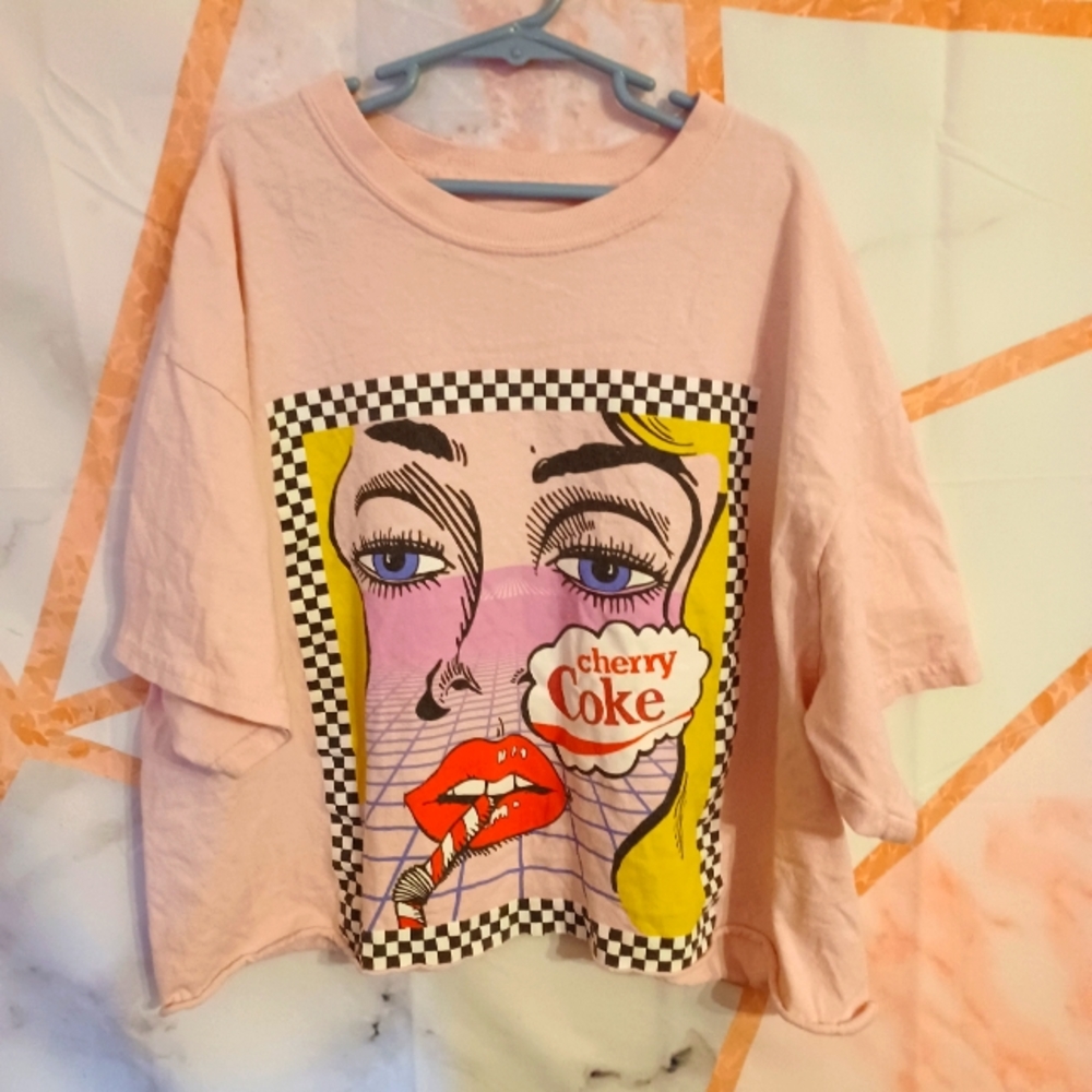 Coca cola womans crop top size large